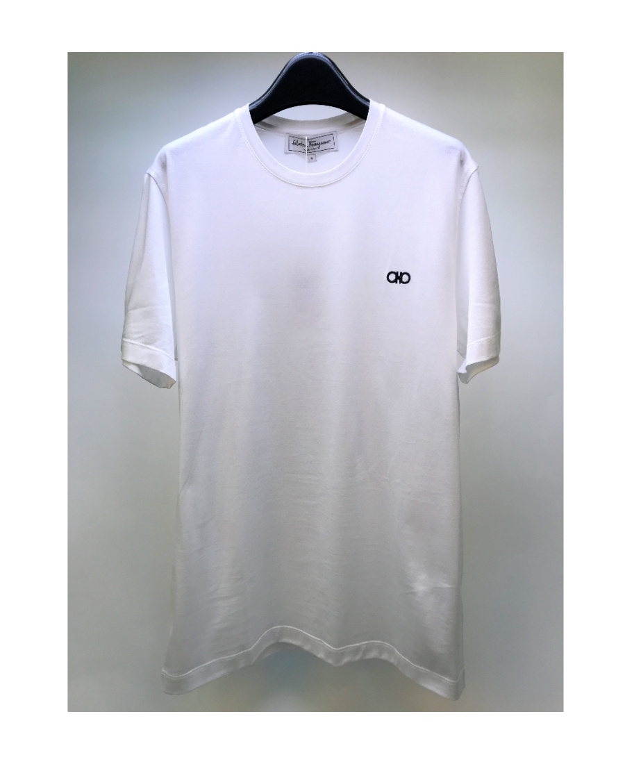 Ferragamo Embroidered Short-sleeved T-shirt In Gray