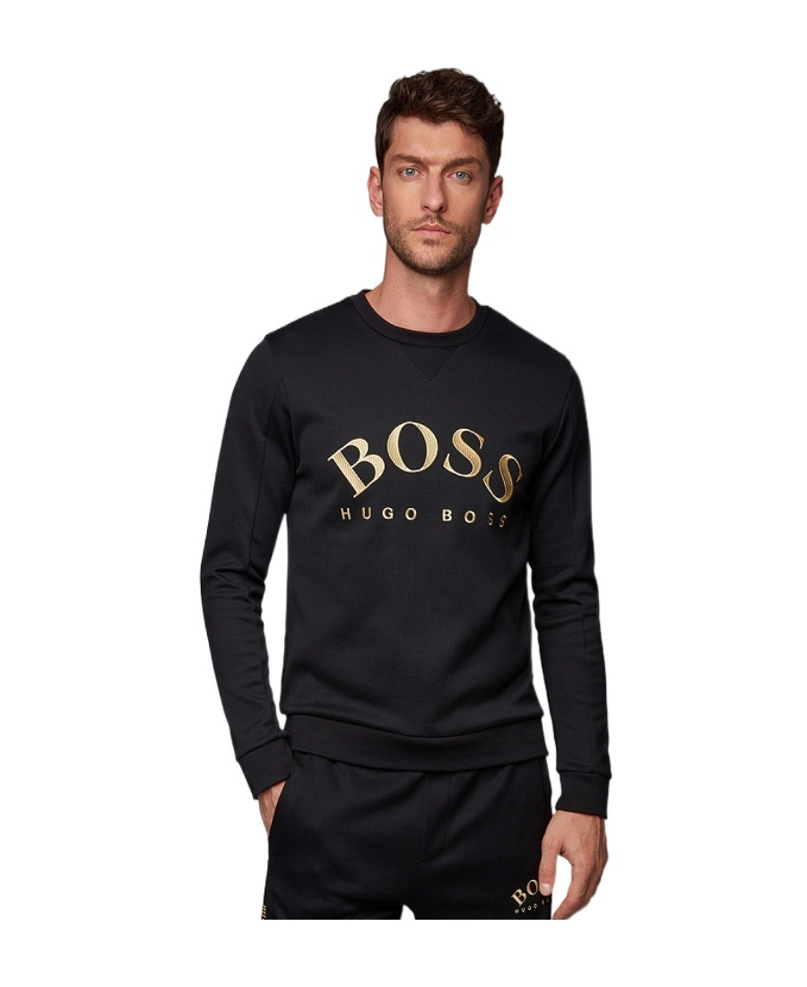 HUGO BOSS ROUND-NECKED LOGO SWEATER 
