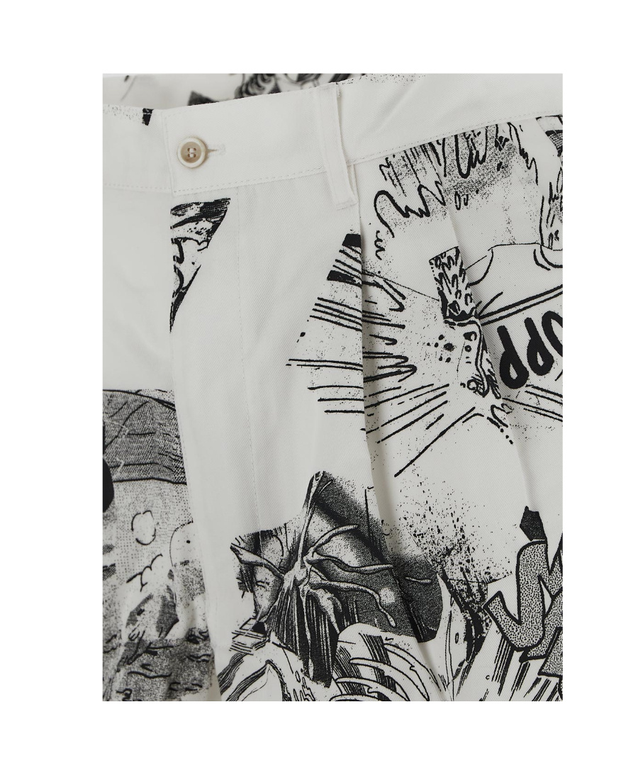 Comme Des Garçons Christian Marclay Graphic-print Shorts In Gray