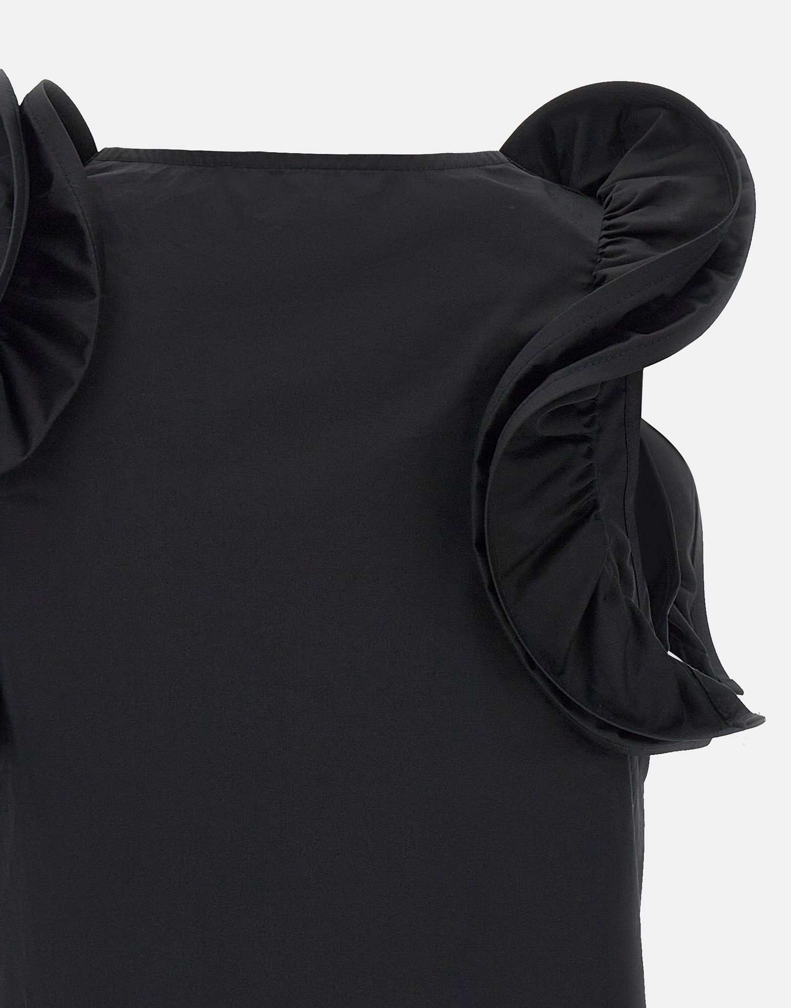 Kaos Ruffled-detail Top In Black