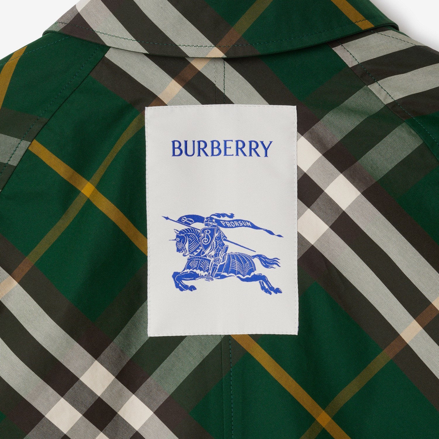 Burberry Reversible Check Car Coat In Green