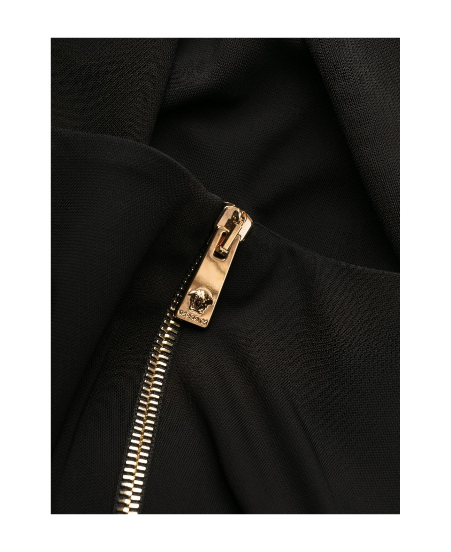 Versace Medusa Plaque Midi Dress In Black