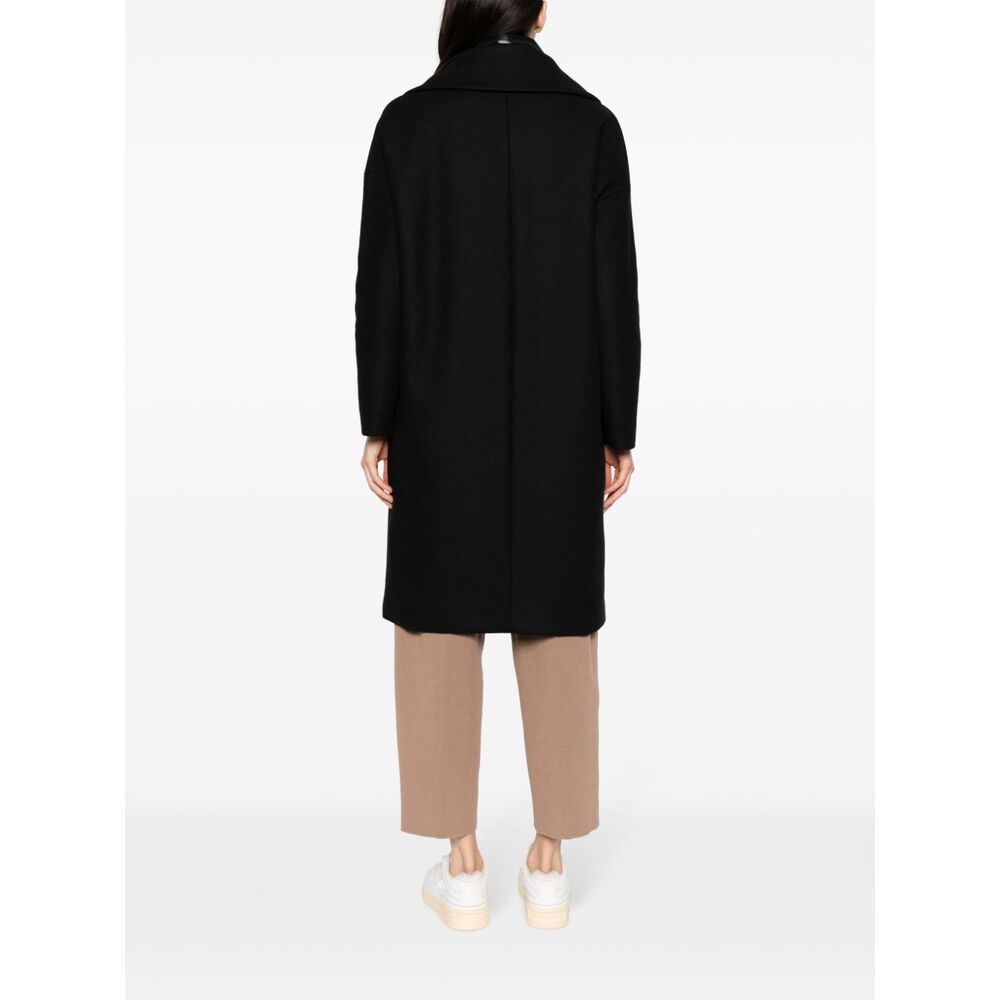 Herno Long Cloth Jacket For Women In Black