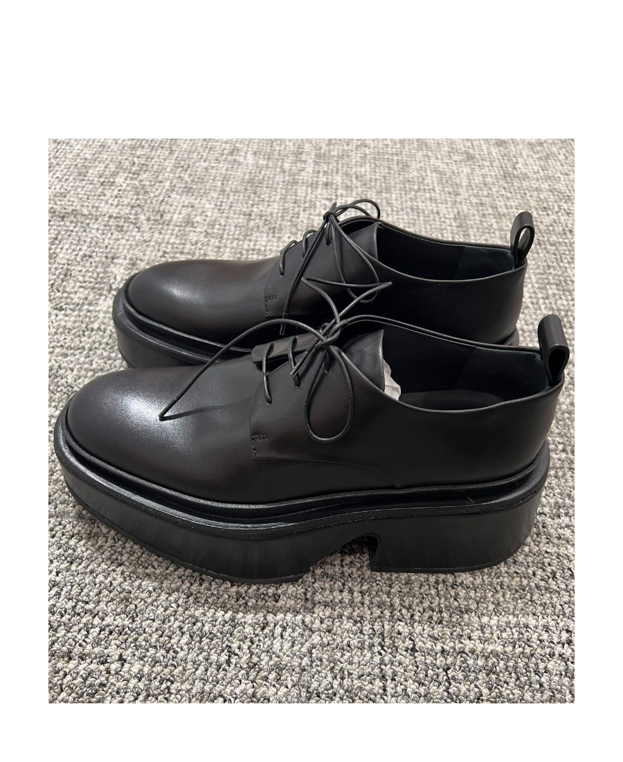 Jil Sander Tie Loose Cake Shoes With Thick Soles In Black