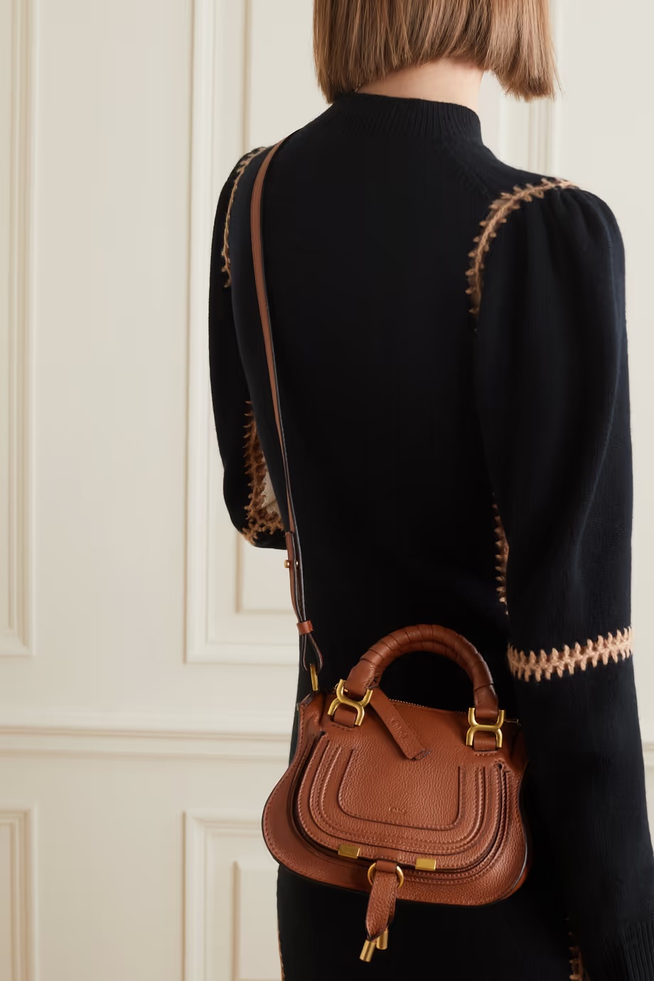Chloé Marcie Leather Tote Bag In Brown