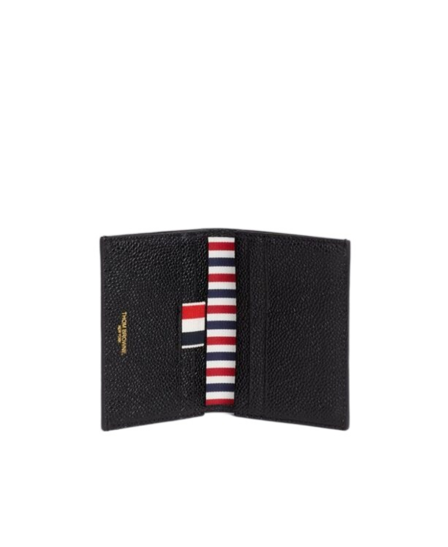 Shop Thom Browne Rwb Trim Card Holder In Black