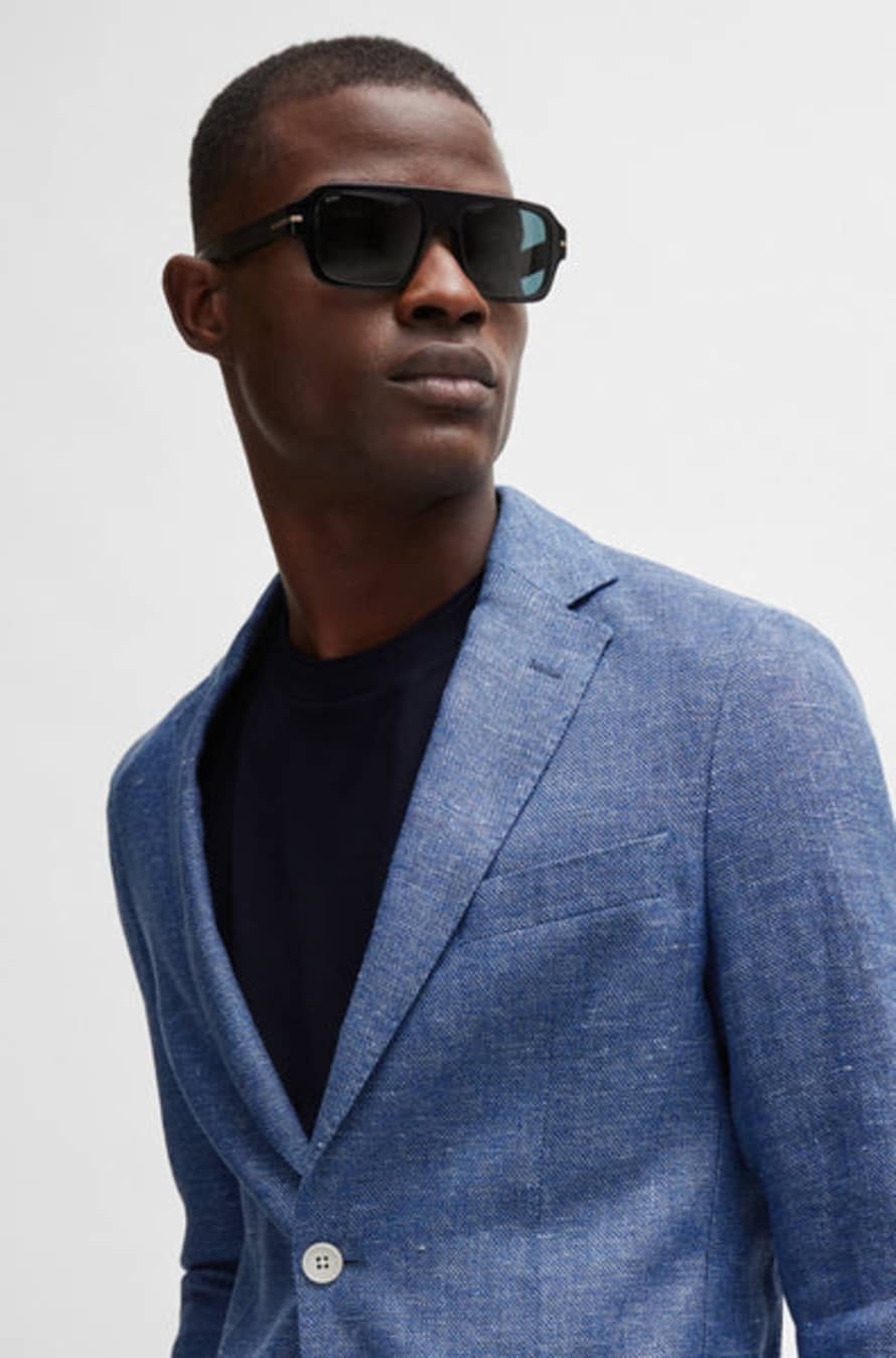 Hugo Boss Single-breasted Blazer In Blue