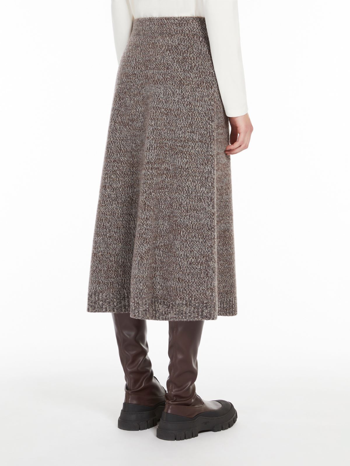 Weekend Max Mara Trumpet-shaped Wool Skirt In Gray