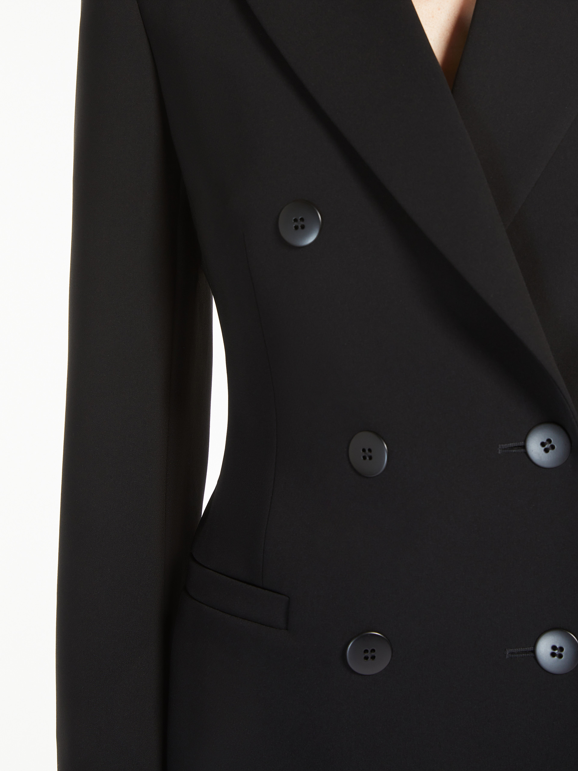 Max Mara Long-sleeved Suit Coat In Black