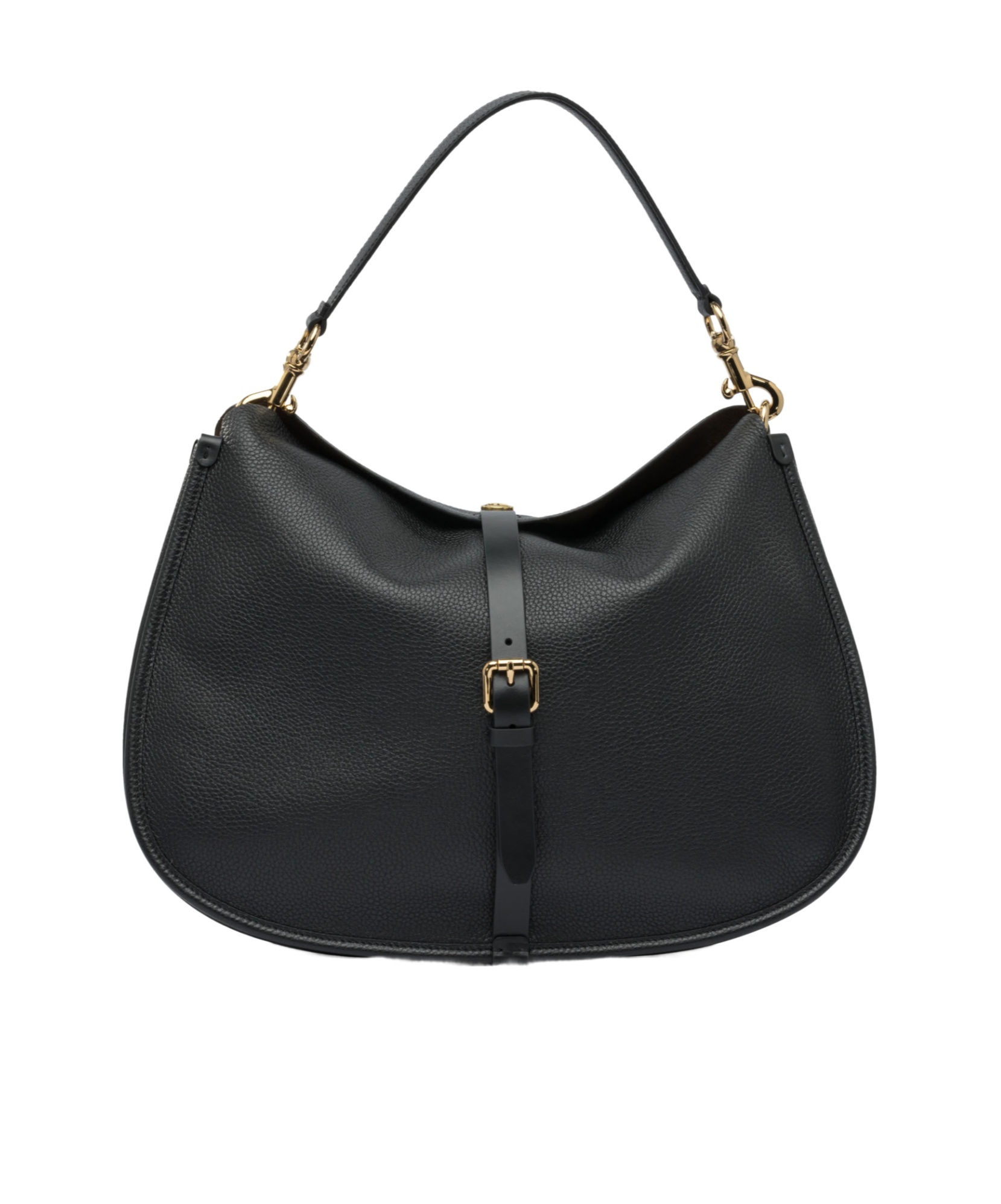Etro Buckle-fastening Extra-large Leather Shoulder Bag In Black