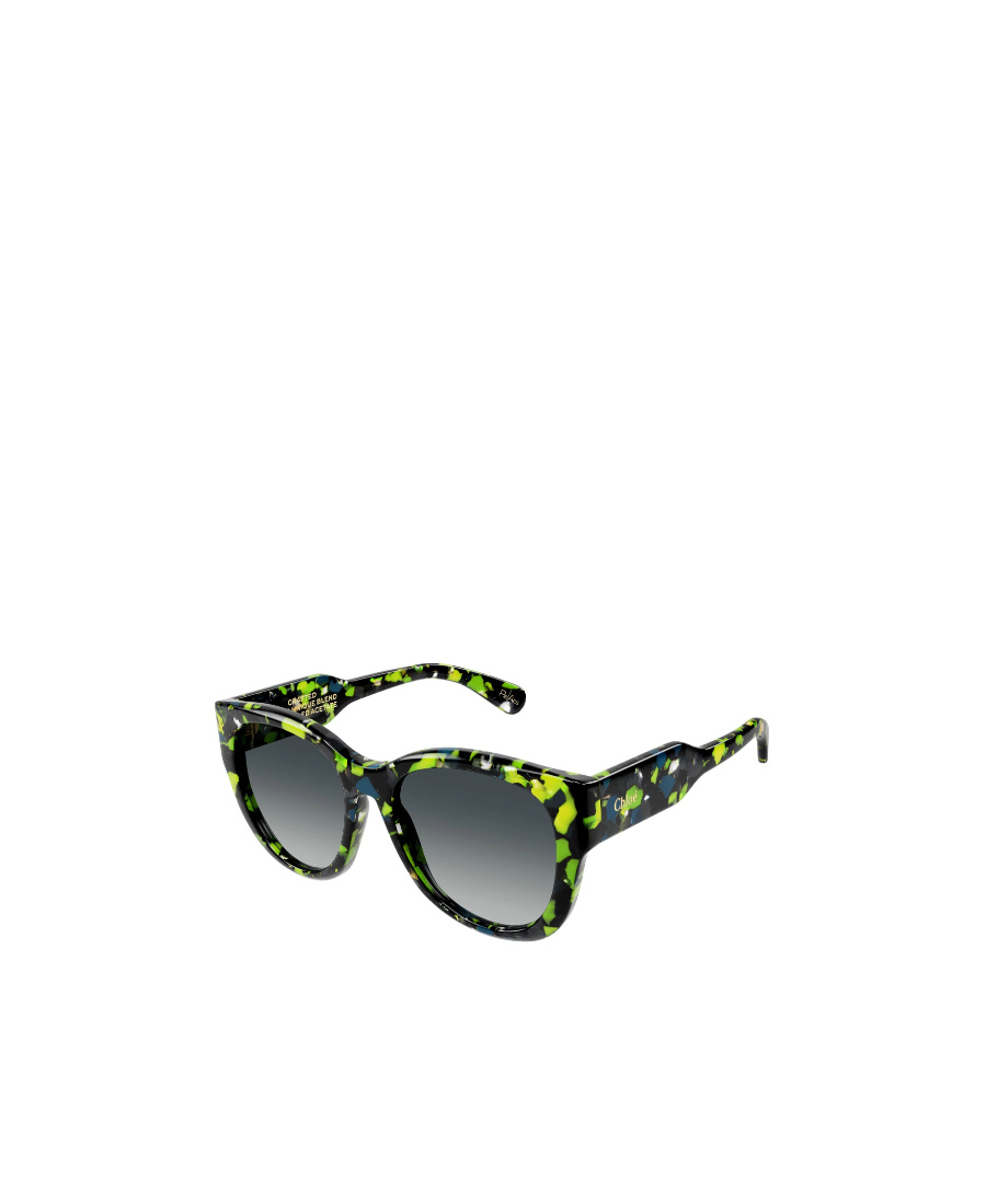 Chloé Camouflage-print Cat Eye-frame Sunglasses In Black