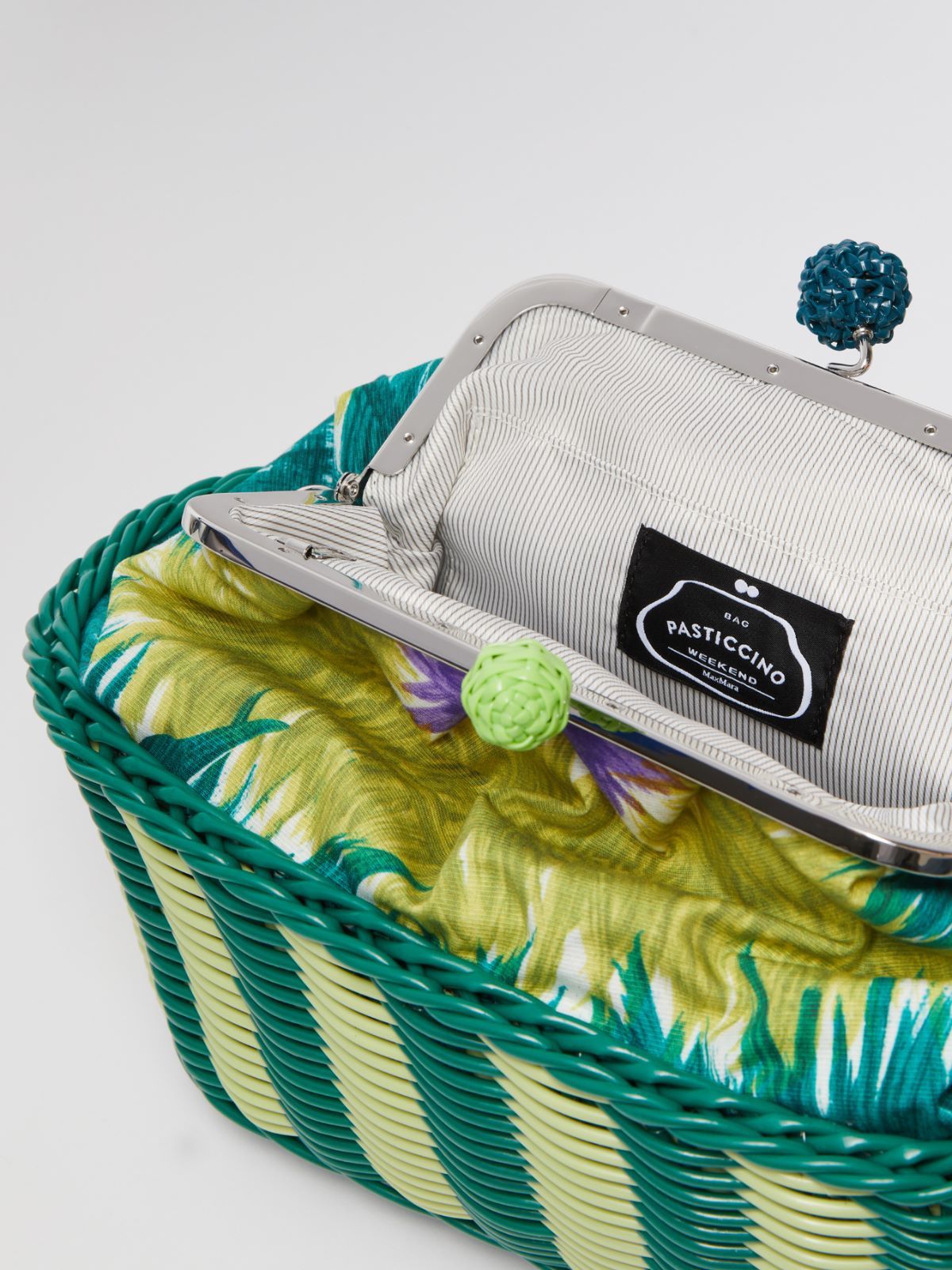 Shop Weekend Max Mara Pasticcino Medium Printed Canvas Bag In Green
