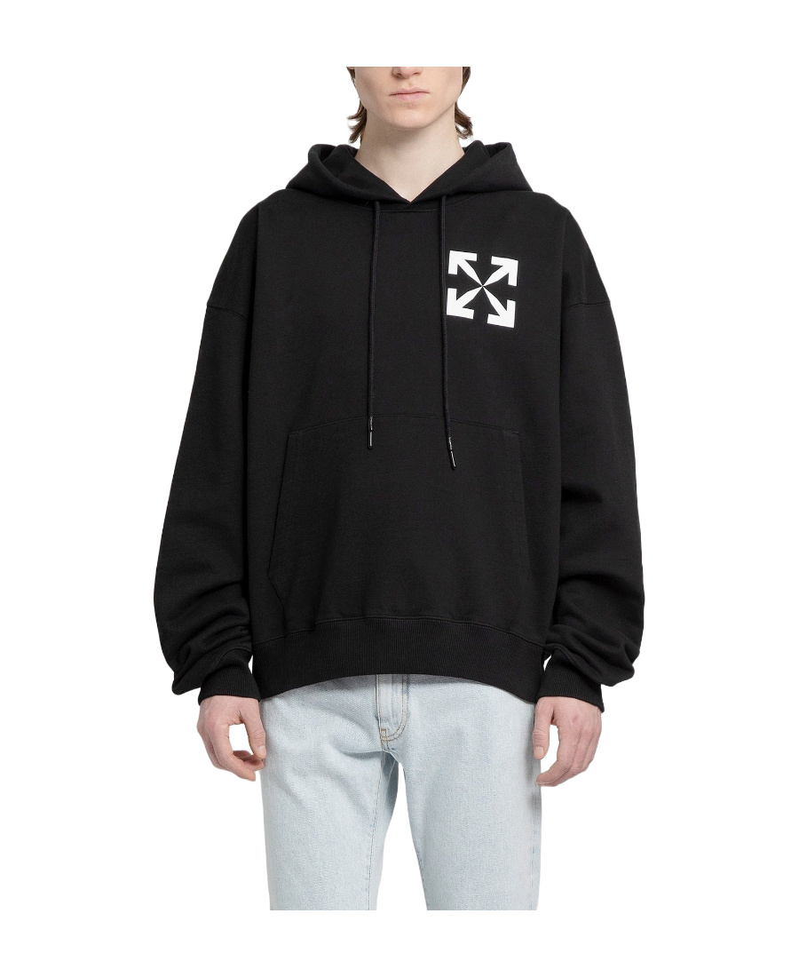 Off-white Single Arrow Graphic Hoodie In Black
