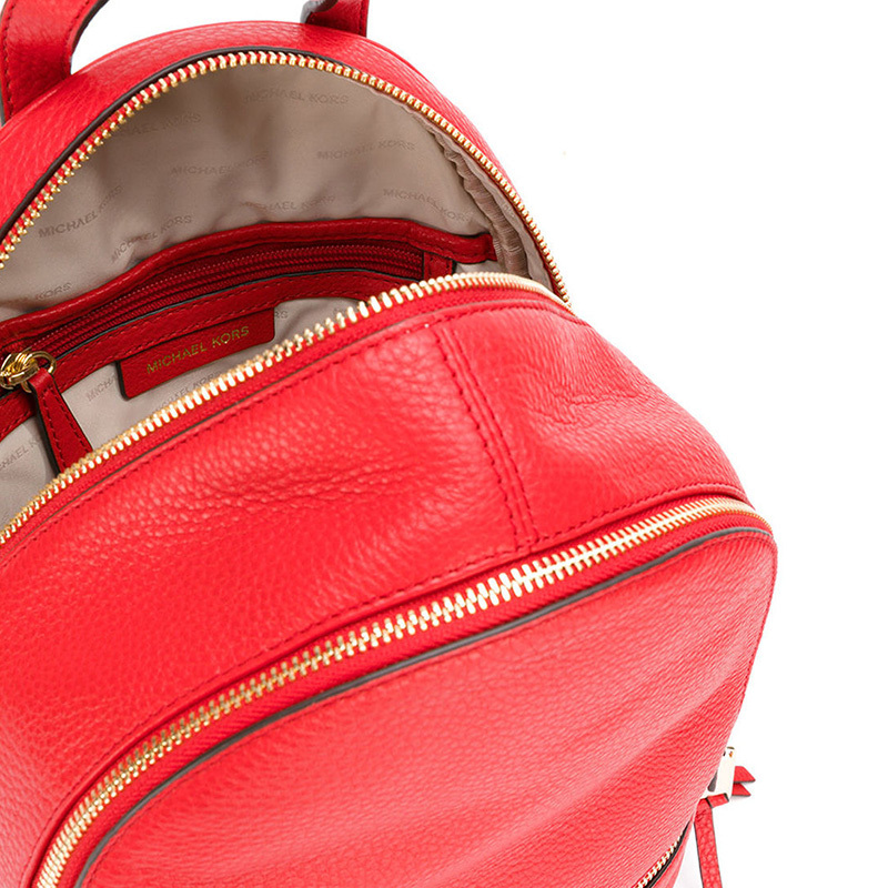Michael Kors Logo Backpack In Red