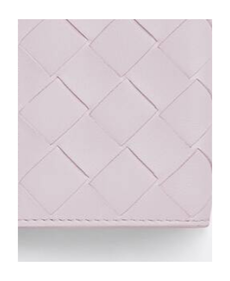 Bottega Veneta Intreciato Knitted Small Three-fold Wallet In White