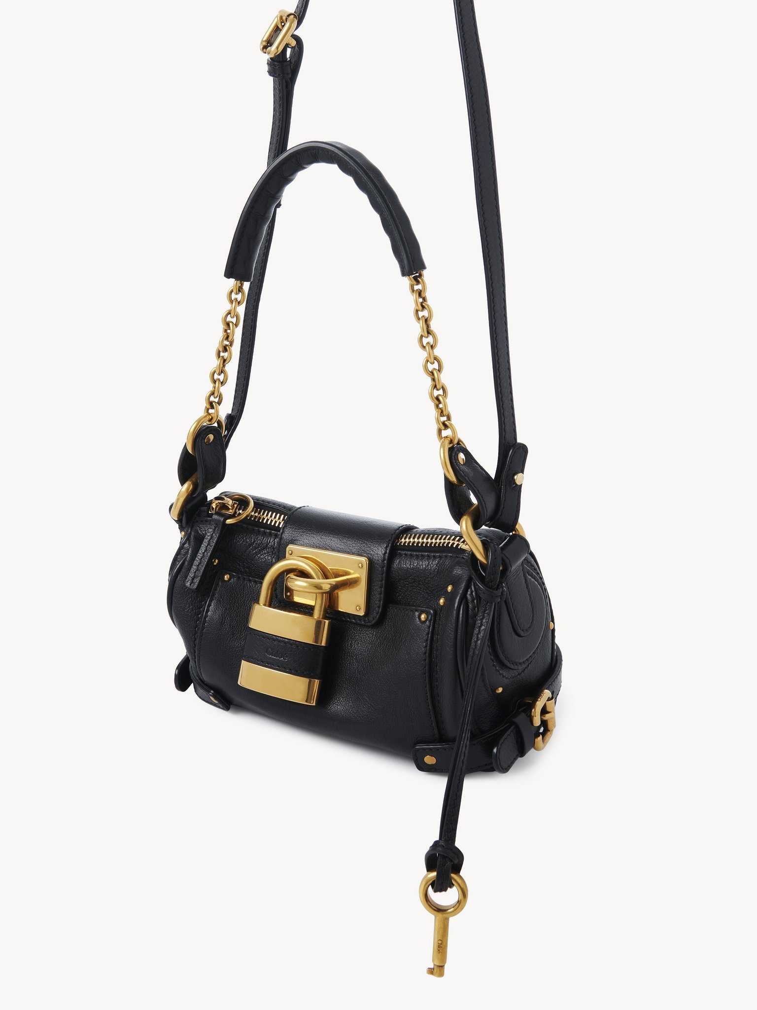 Chloé Borsa Con Catena Paddington Piccola In Pelle Granata In Black