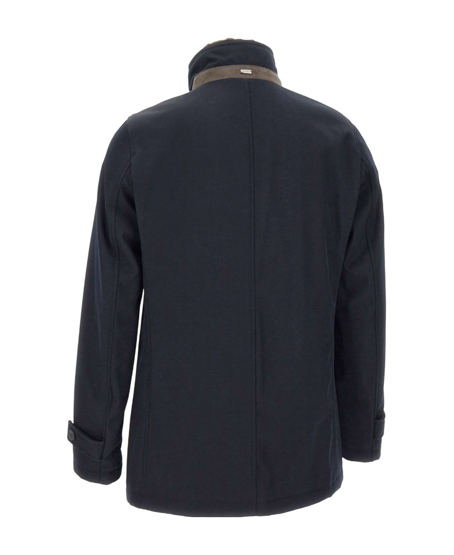 Herno Stand-up Collar Wool Jacket In Black
