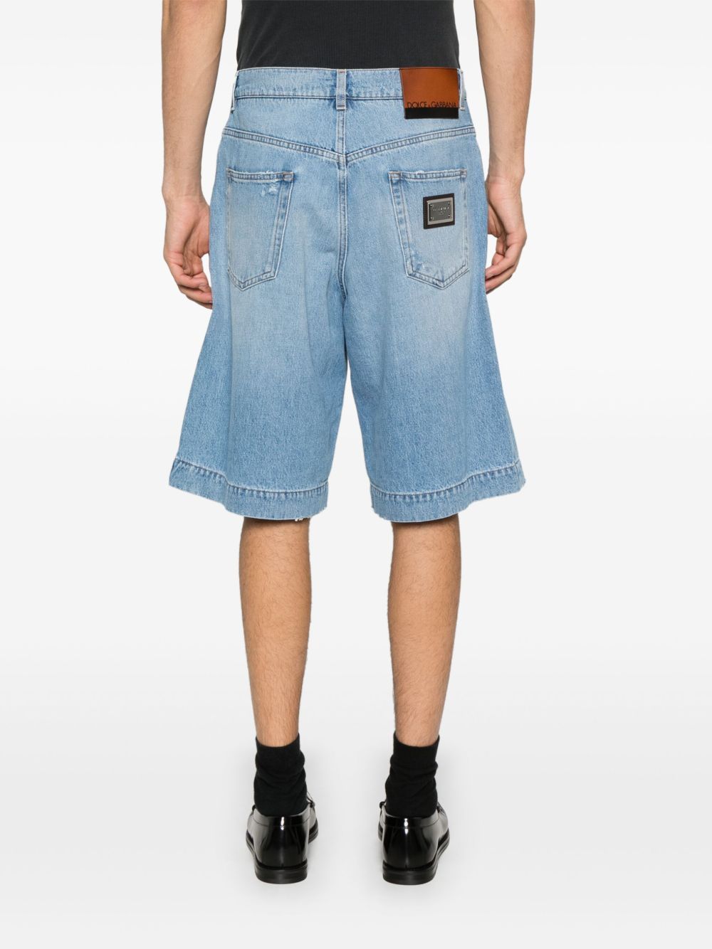 Dolce & Gabbana Belt-loop Denim Shorts In Blue