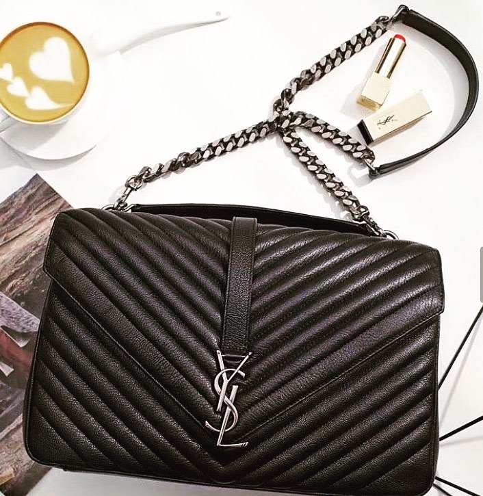 Saint Laurent Large College Tote In Black