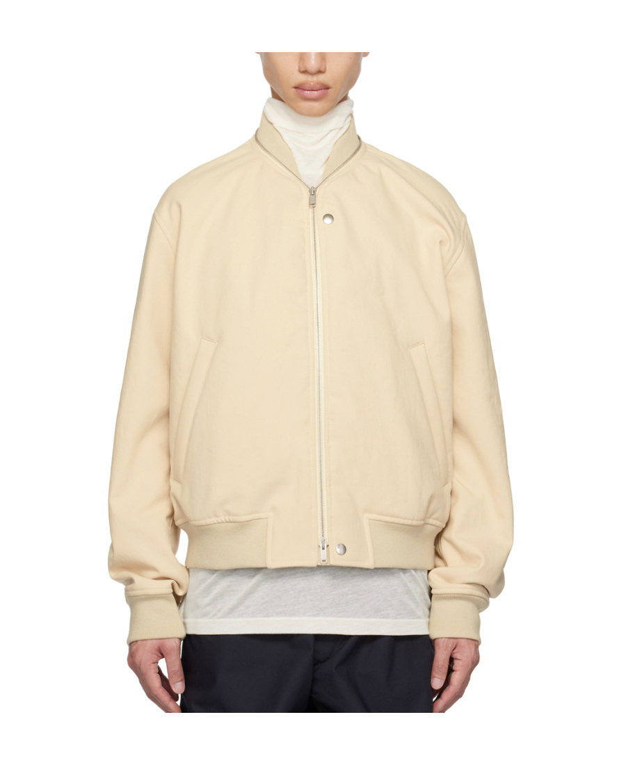 Jil Sander Zip-fastened Cotton Bomber Jacket In Yellow