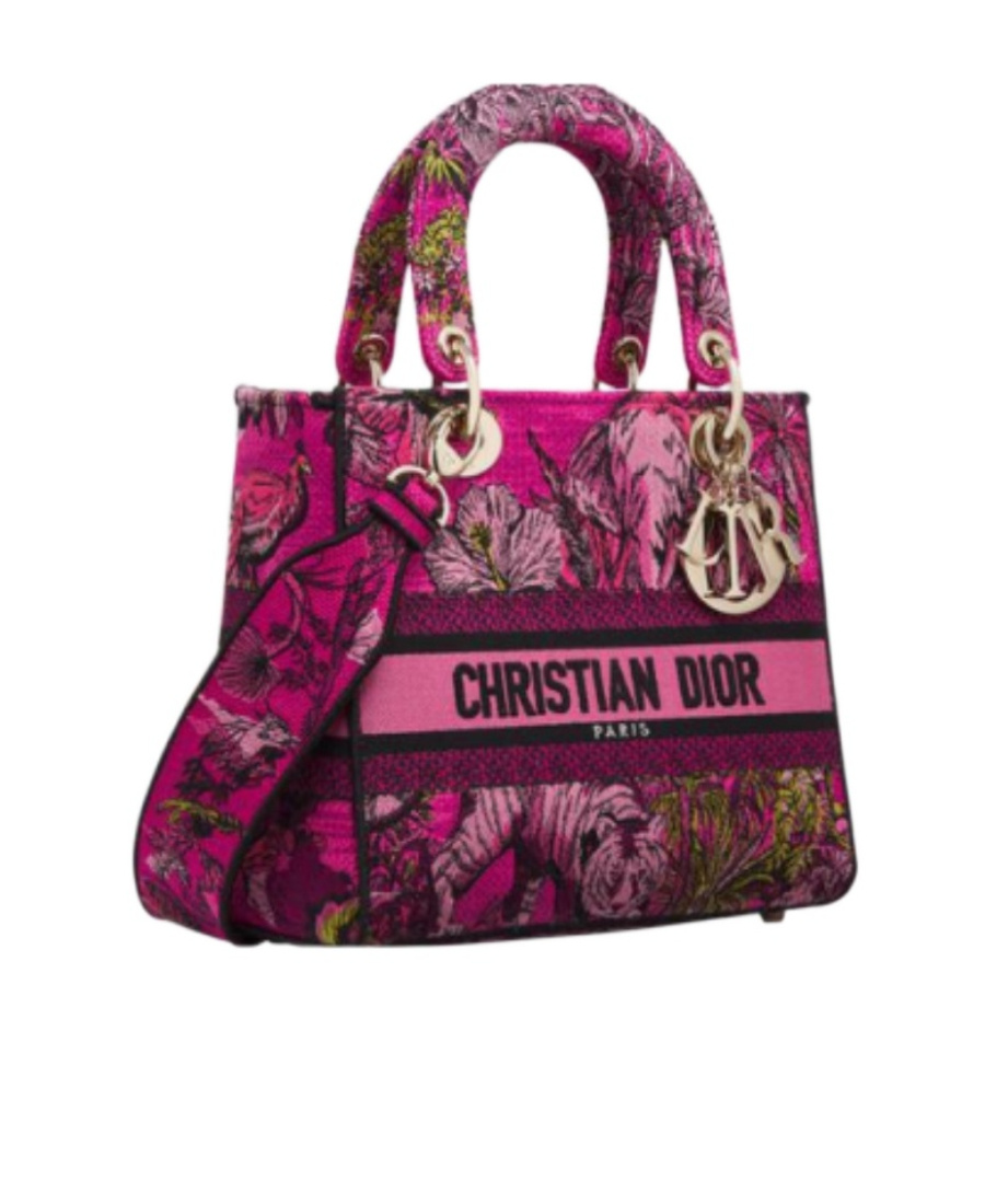Dior Medium Lady D-lite Shoulder Bag In Red