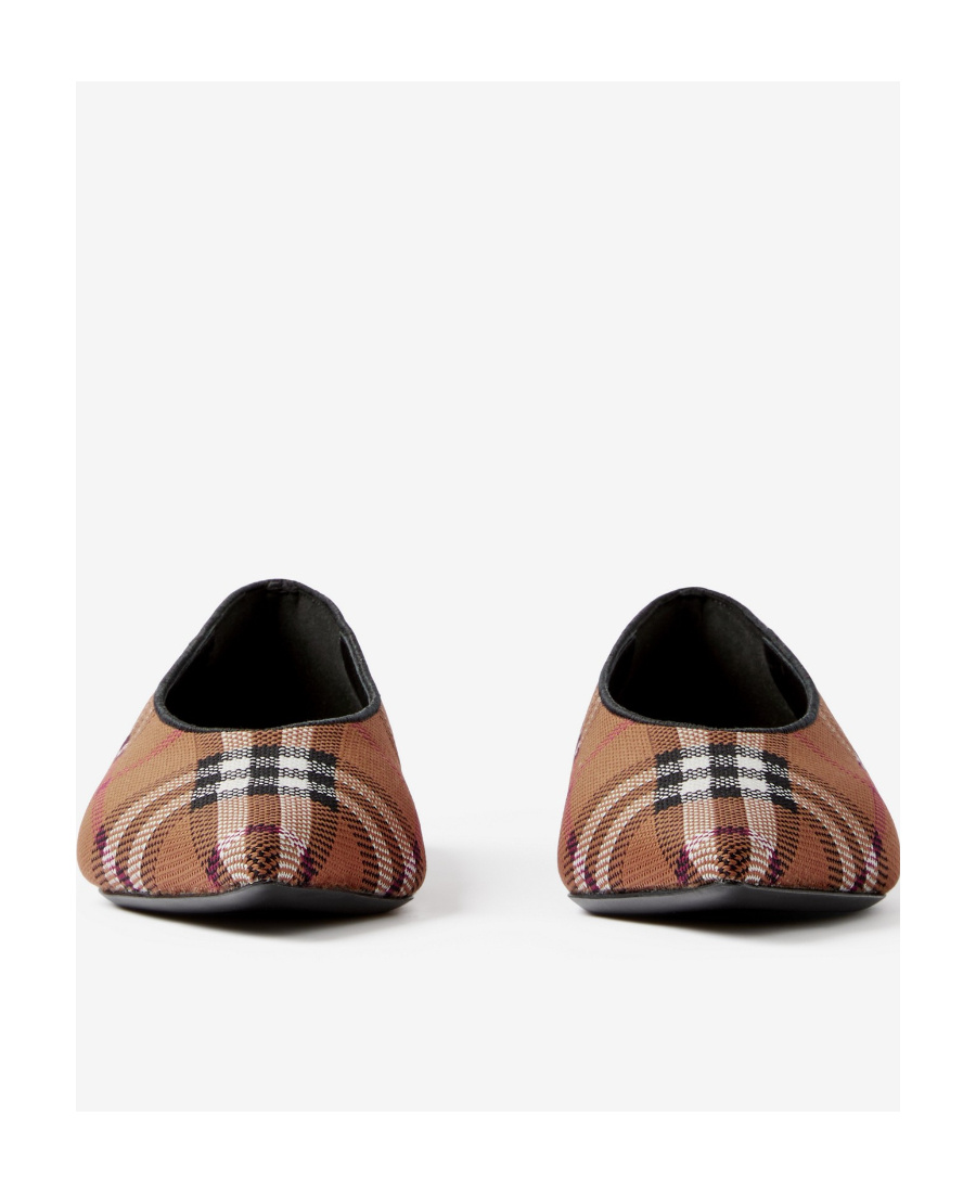 Burberry Vintage-check Pointed-toe Ballerina Shoes In Brown