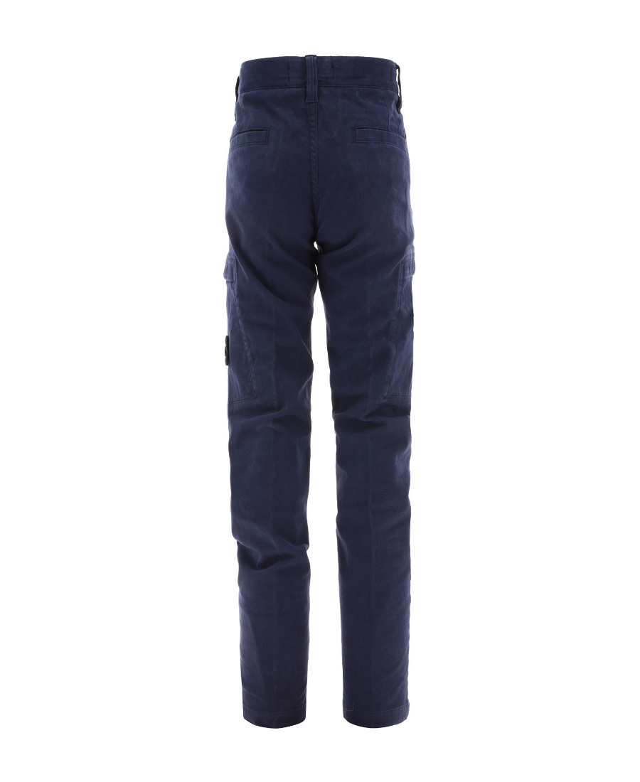 Stone Island Compass-patch Chino Trousers In Blue