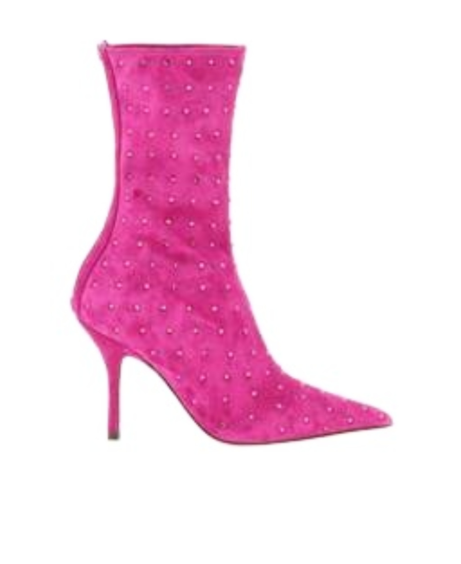 Paris Texas Suede Leather Holly Mama Ankle Boots In Pink