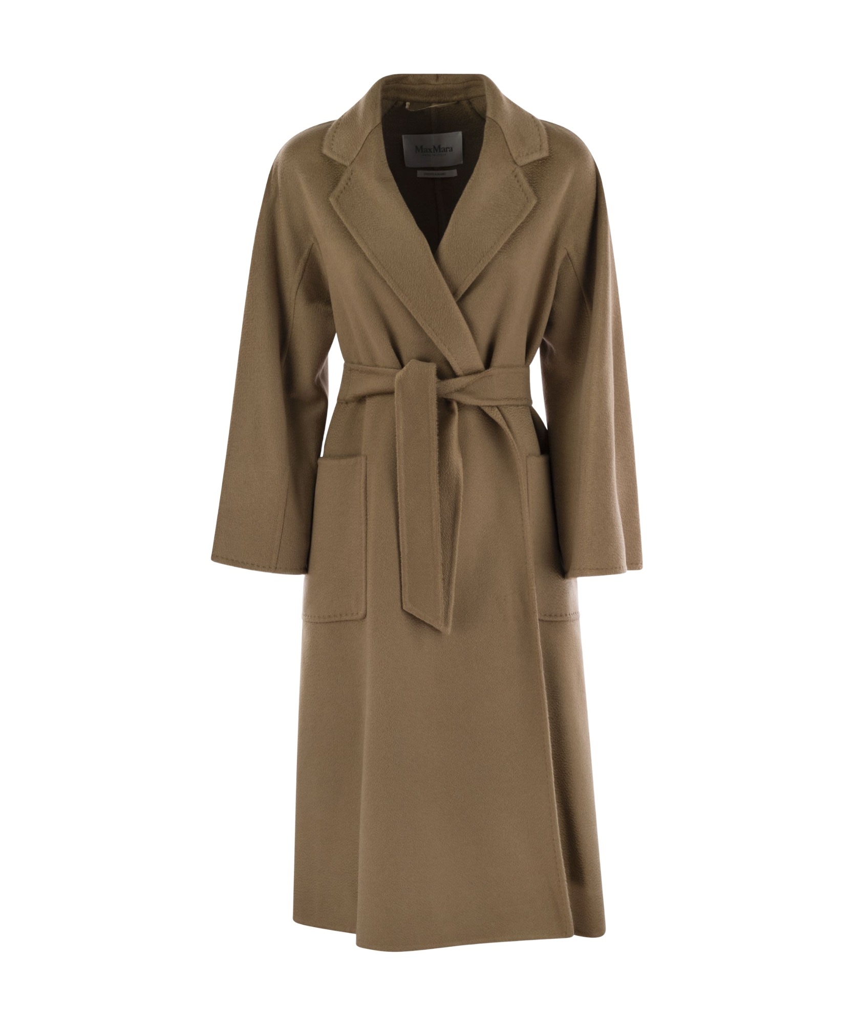 Max Mara Lapel Long-sleeved Coat In Brown