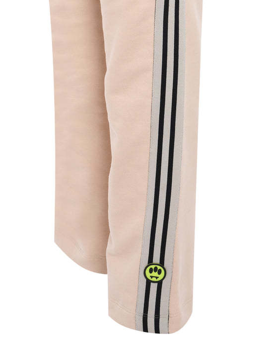 Barrow Stripe Detailing Logo-print Trousers In Nude