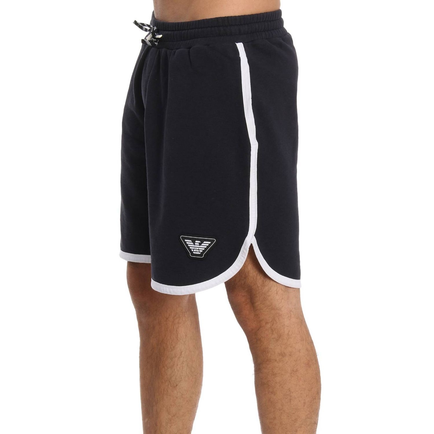 Emporio Armani Logo Strap-up Shorts In Black