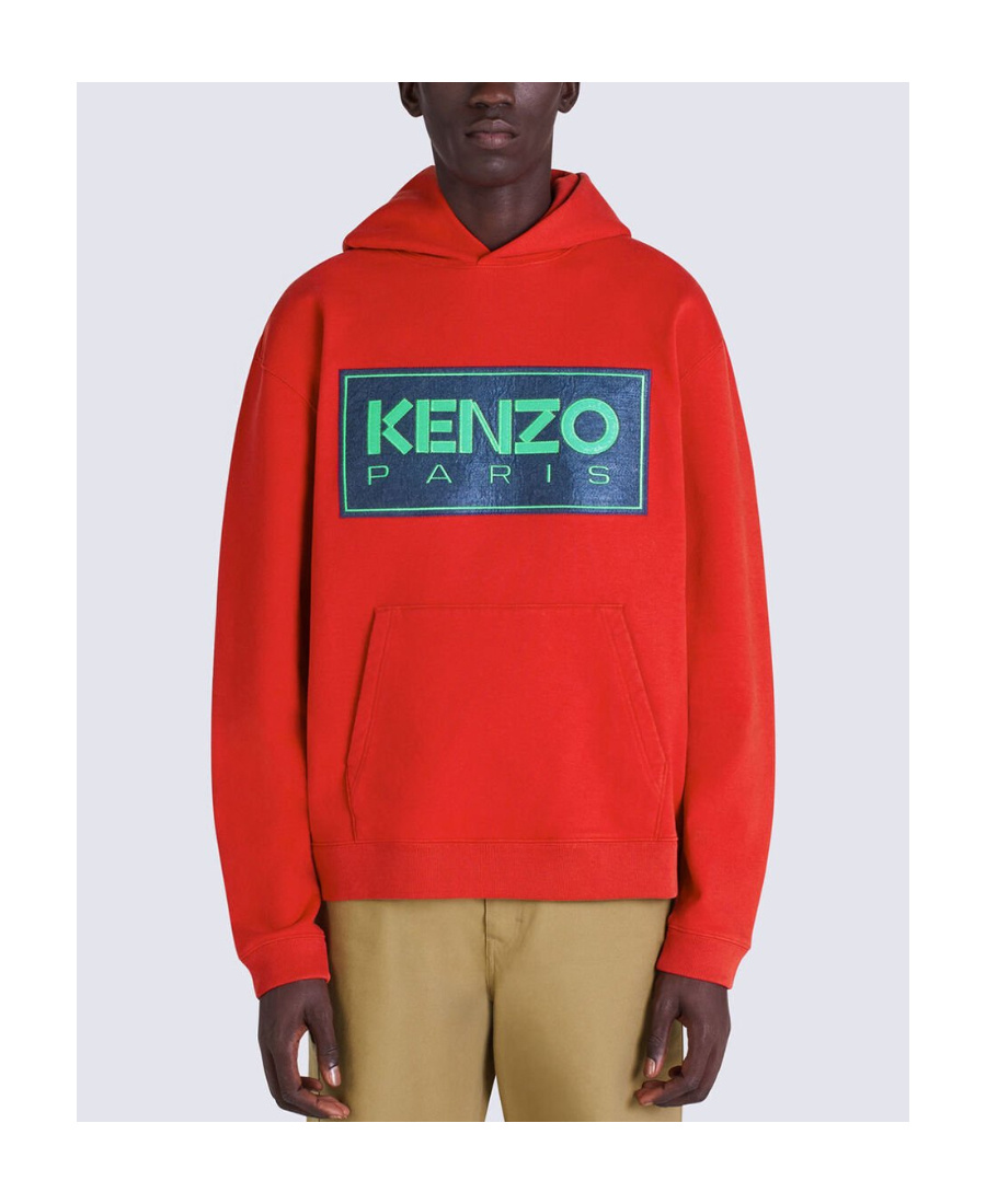 Kenzo Logo-print Cotton Hoodie In Red