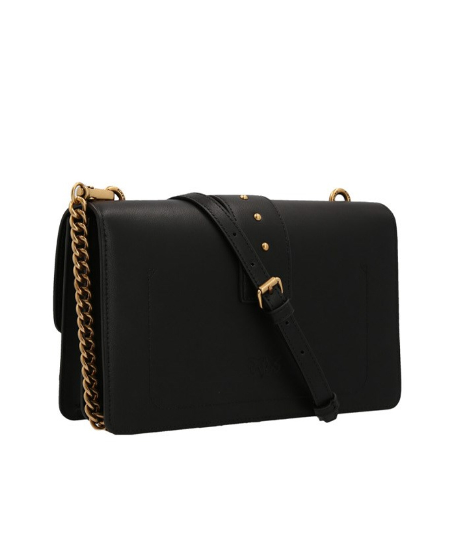 Shop Pinko Mini Love One Crossbody Bag In Black