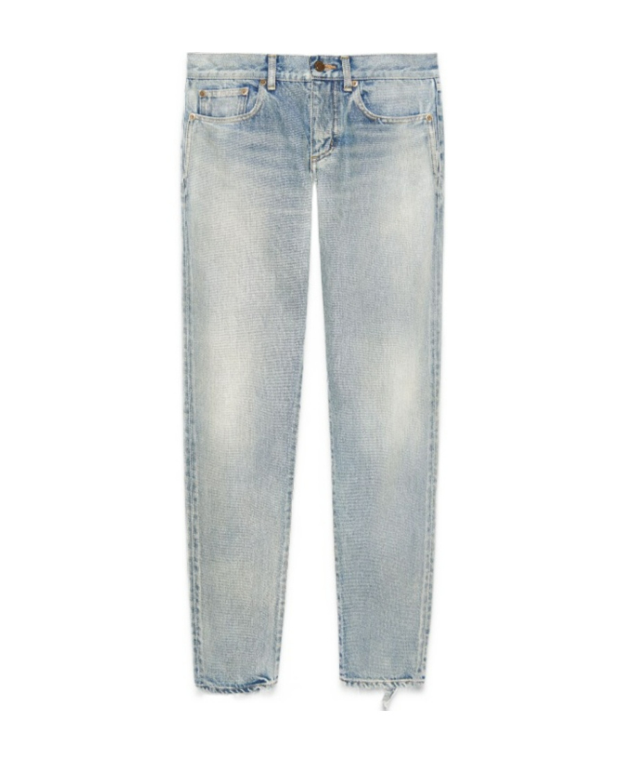 Saint Laurent Mid-rise Slim-fit Jeans In Blue
