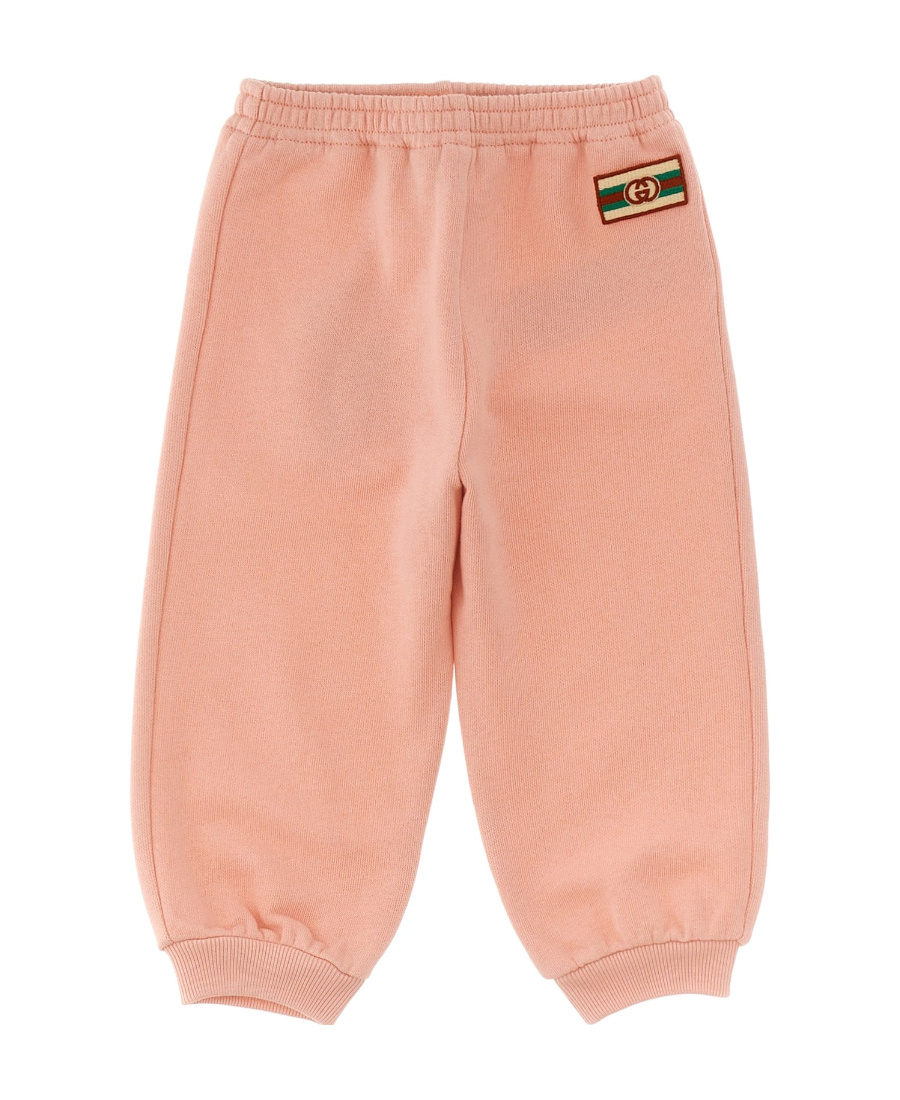 Gucci Logo-patch Cotton Track Pants In Pink