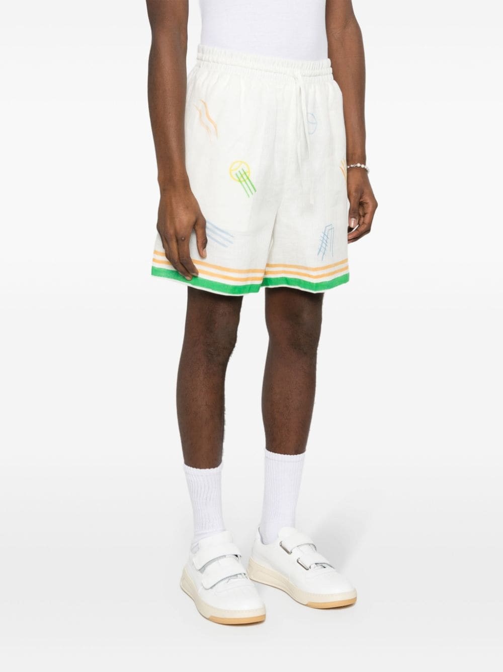 Casablanca Le Jeu De Ping Pong Shorts In White