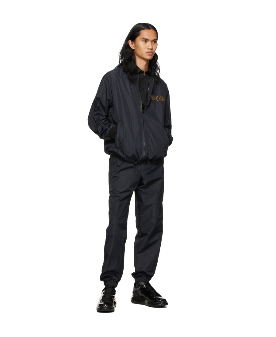 Moschino Black Logo Track Pants In Black