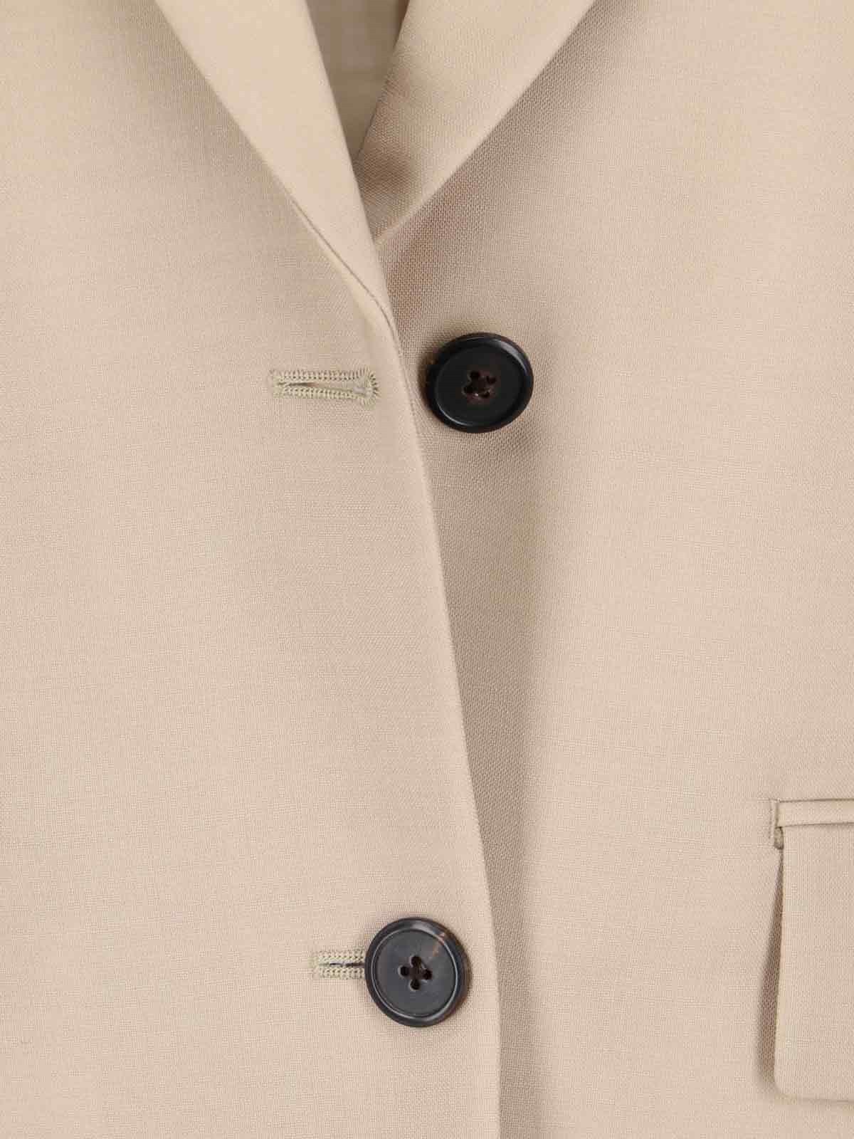 Prada Single-breasted Wool Blazer In Brown