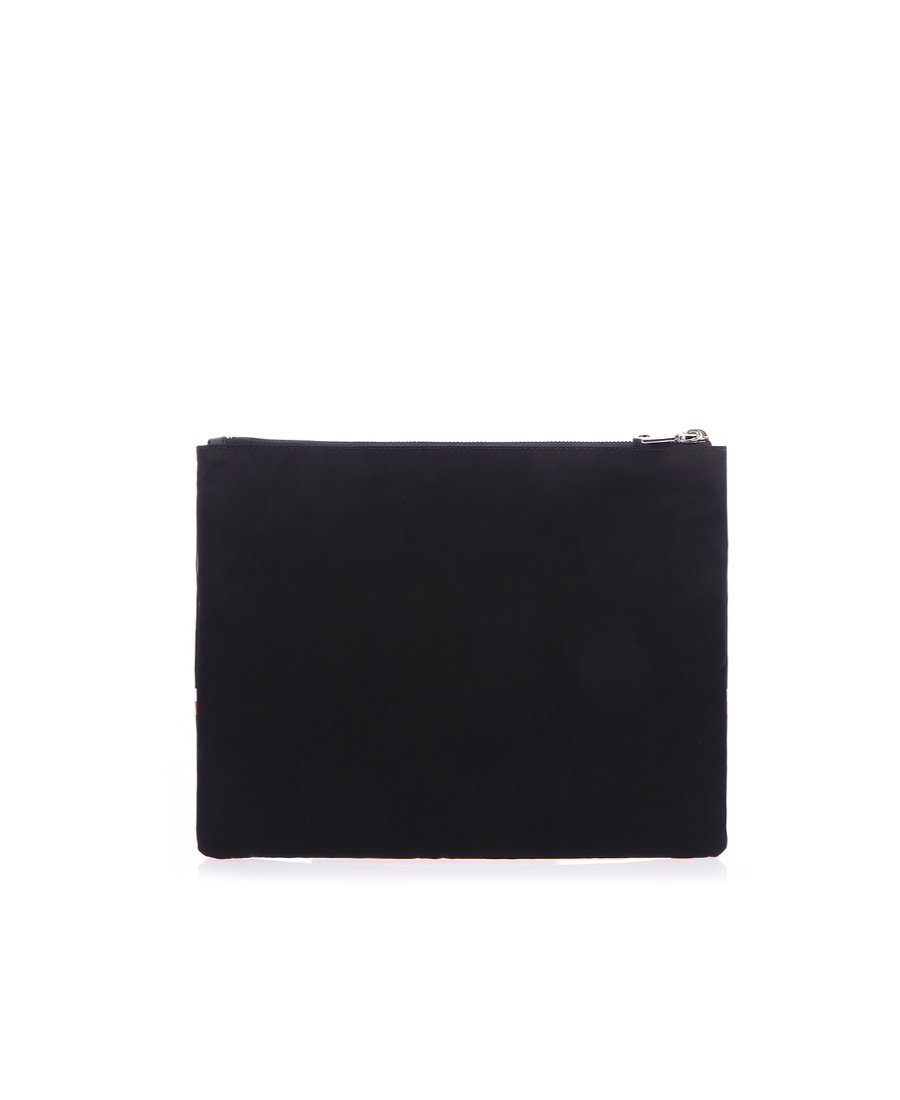 Givenchy Black Striped Star Zipper Clutch In Black