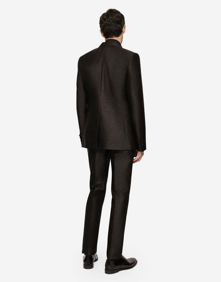 Dolce & Gabbana Glittered Single-breasted Blazer In Black