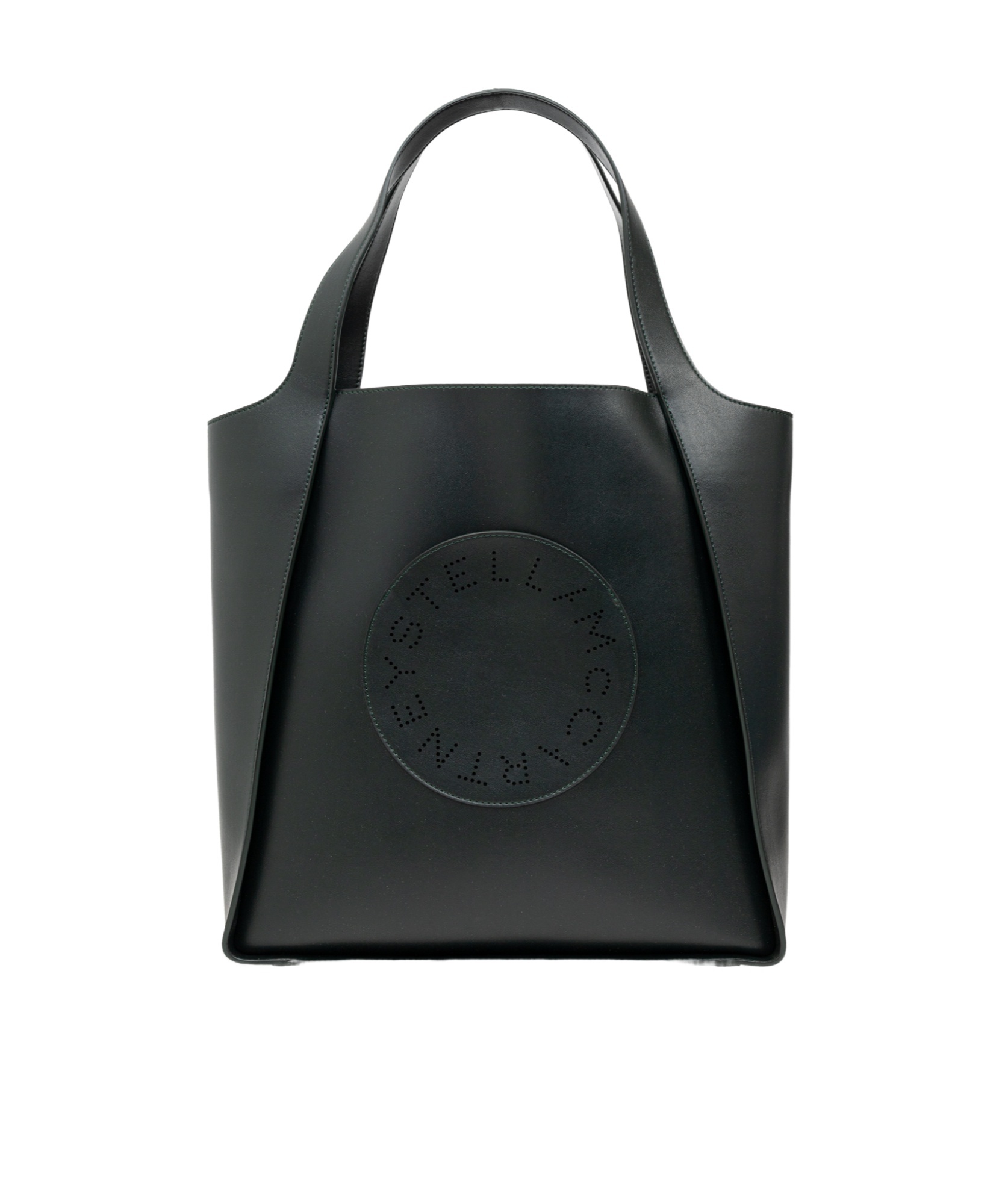 Stella Mccartney Logo-perforated Faux-leather Tote Bag In Black