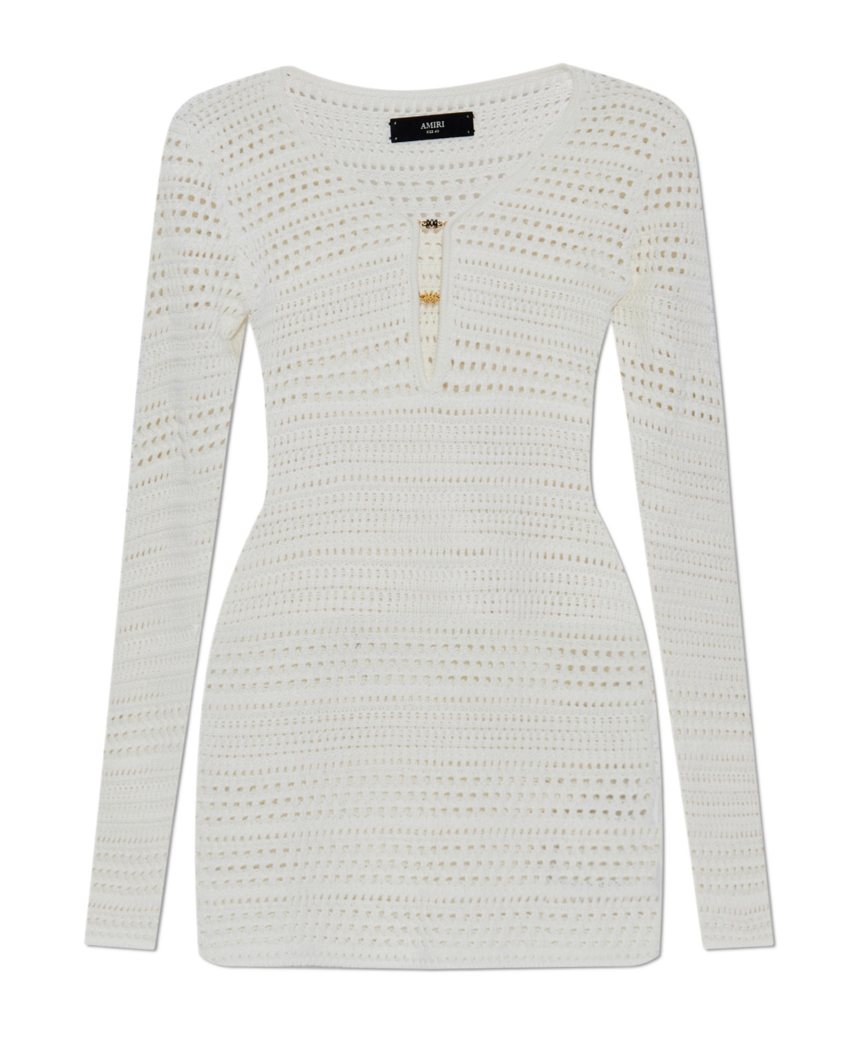 Amiri White Crochet Minidress In White