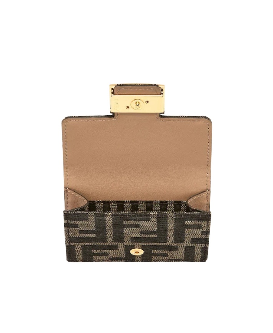 Fendi Ff-logo Pattern Wallet In Brown