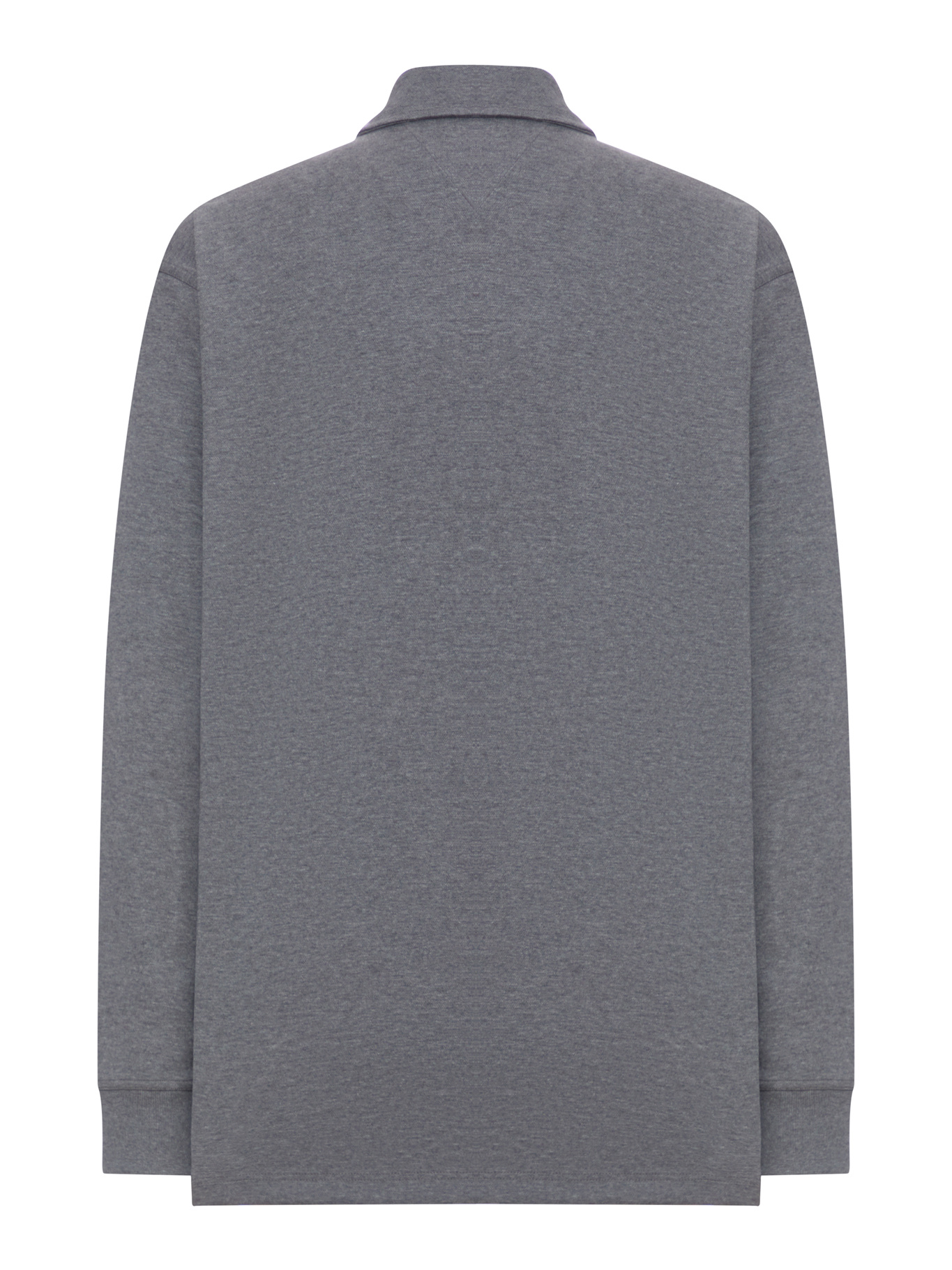 Bottega Veneta Mens Dark Grey Melange Melange Long-sleeve Cotton Polo Top Xl In Gray