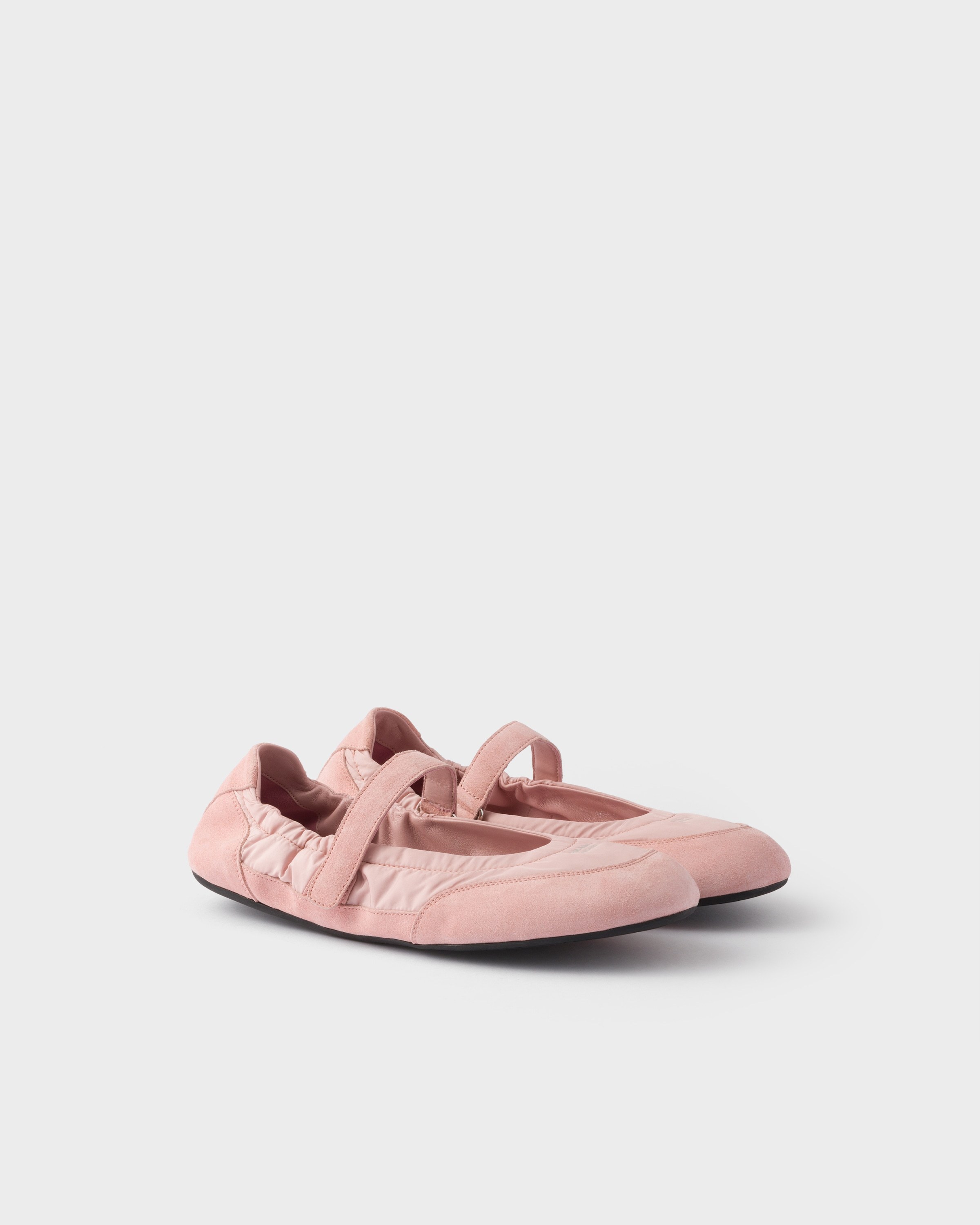 Prada Women Collapse Re-nylon And Suede Leather Sneakers In Multi