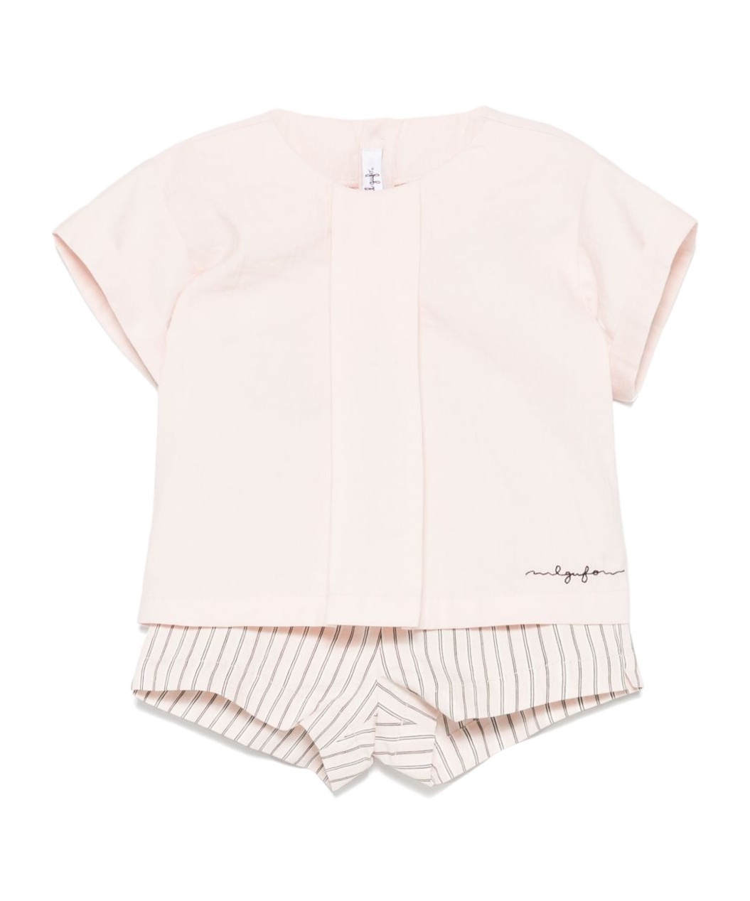 Il Gufo Striped Short Set In White