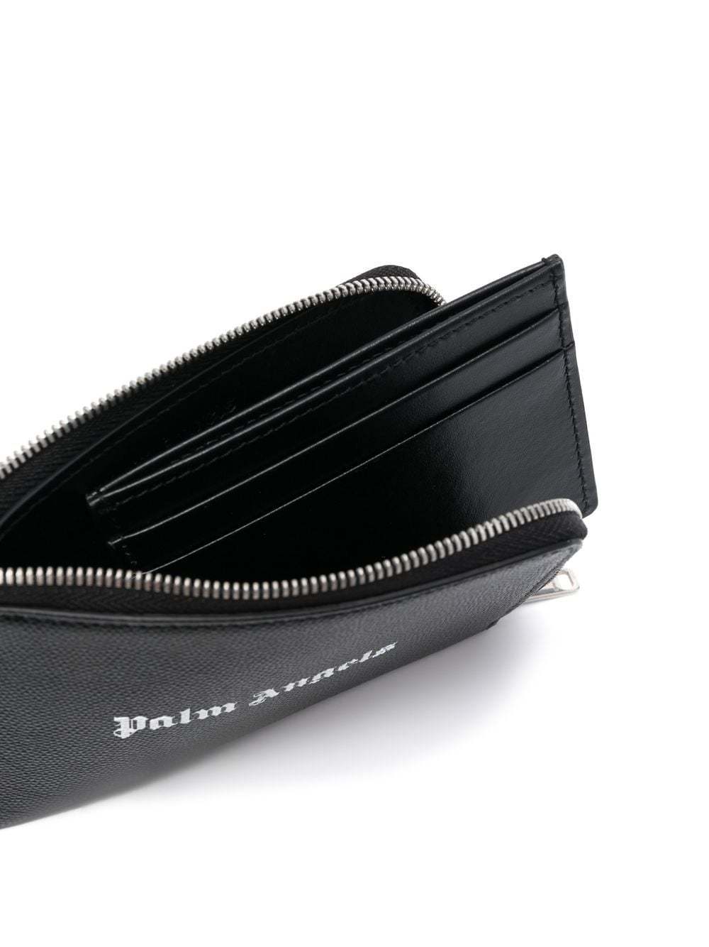Palm Angels Logo-print Zip-fastening Wallet In Black