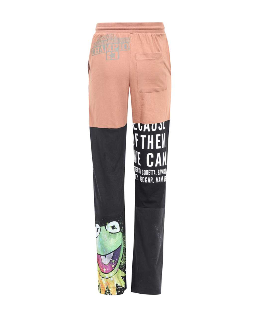 Marine Serre Regenerated Patchwork Cotton Trousers In Pink