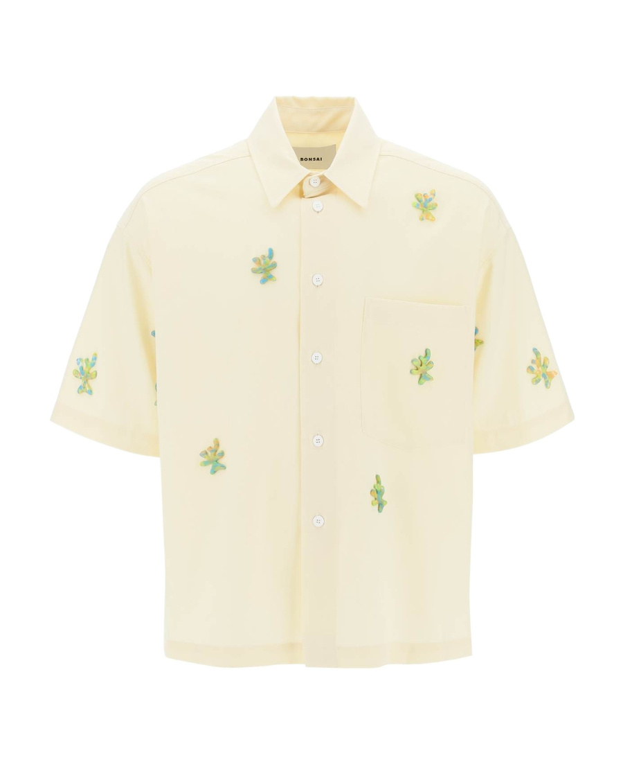 Bonsai Appliqué-detailing Virgin-wool Shirt In White