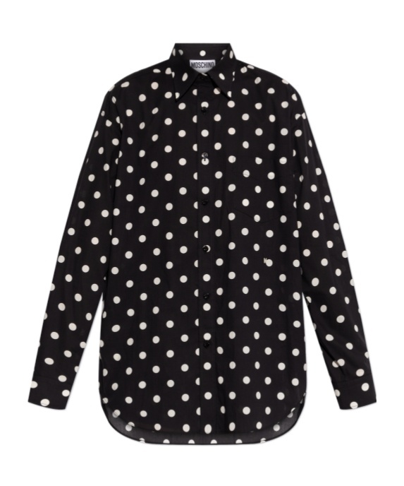 Shop Moschino Polka Dot Shirt In Black
